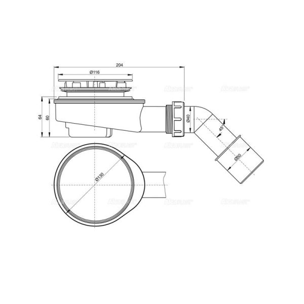 Alcaplast сифон за туш када A491CR - Image 2