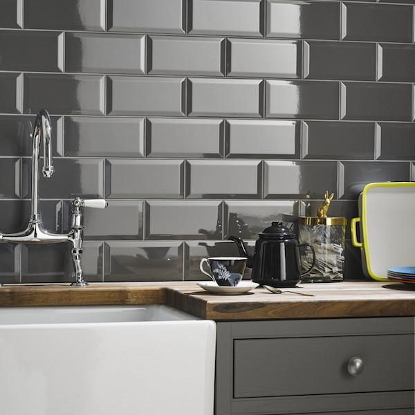 Golden tile Metrotiles dark grey 10x20 - Image 3