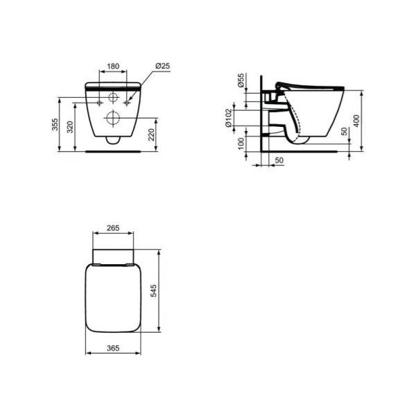 Ideal Standard Strada Конзолна ВЦ школка сет aqua blade - Image 3