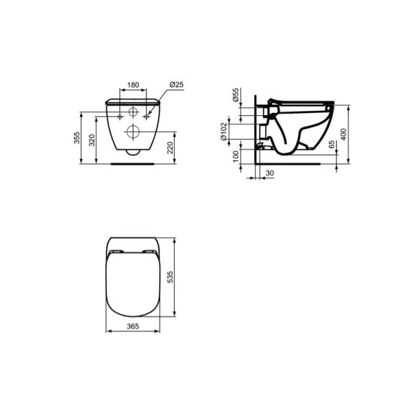 Ideal Standard Tessi T007801 конзолна WC-школка - Image 2