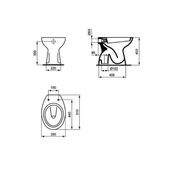 Ideal Standard Alpha WC школка T530901 симплон - Image 2