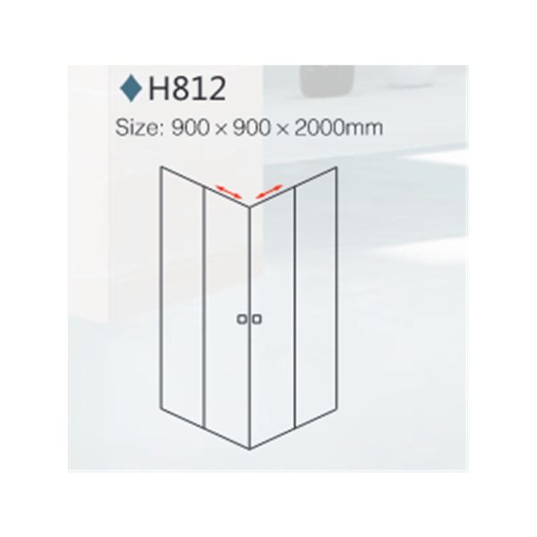 Crystal H812 Туш параван 90x90cm - Image 3