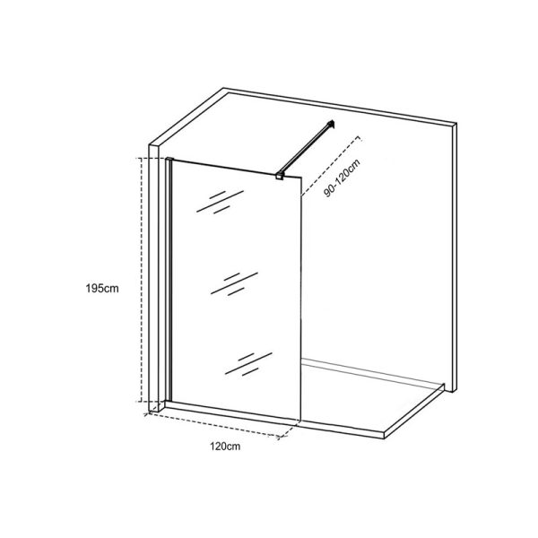 Crystal Туш параван DS-291/120cm - Image 3