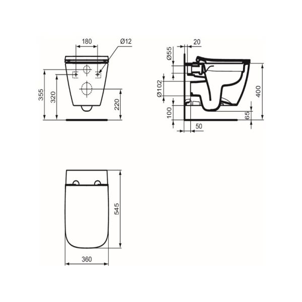 Ideal Standard Life T533001 конзолна WC-школка - Image 2